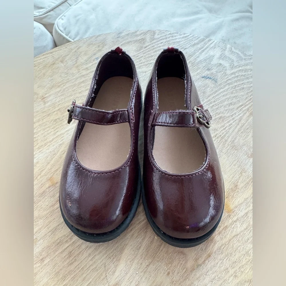 OLD NAVY Burgundy Mary Jane Velcro Dress Shoe Toddler Sz 9